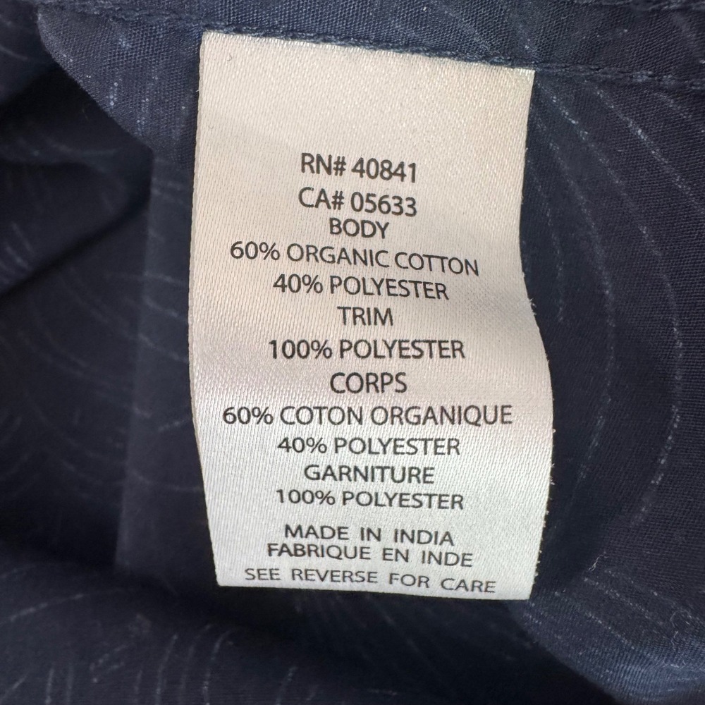 Old Ranch XL Navy Floral Ring Snap Organic Cotton Back Vents Men's Colm Shirt - Picture 8 of 10